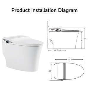 Inodoro Inteligente de Cerámica ARROW, Bidé Electrónico Moderno con Apertura Automática, Tanque Oculto, Inodoro Inteligente de Una Pieza para Hoteles, S-Trap - Product Image 4