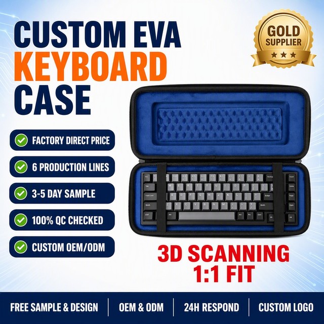 EVA Mechanical Keyboard Hard Shell Waterproof Odorless Travel Storage Case for TKL Gaming Keyboard