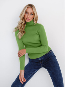 Trui met turtleneck, gebreide basis trui en herfsttrui met turtleneck voor dames - Product Image 5