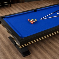Table de billard haut de gamme en bois massif 7 pieds, avec plateau en ardoise, élégante et luxueuse, personnalisable avec pieds en V, construction raffinée pour villa et club