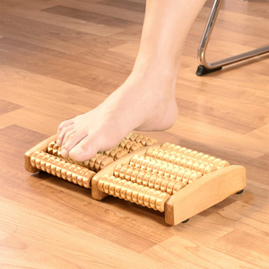 Xách tay của nhãn hiệu bằng gỗ chân massage sang trọng với 5 con lăn tuyệt vời để làm giảm đau chân và đau tích tụ - Product Image 6