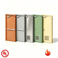 Puerta Cortafuego de Acero de Doble Hoja, Reforzada, Galvanizada, con Clasificación UL 10C, Resistente al Fuego Durante 180 Minutos, para Fábricas y Almacenes