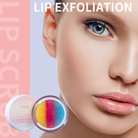 Crème Minérale Exfoliante et Hydratante Végane Bio aux Fruits Fraise Pêche Marque Blanche, Gommage Lèvres Rose Arc-en-ciel