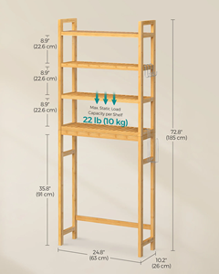 4-Tier <strong>Over</strong> <strong>Toilet</strong> Bathroom Organizer with Adjustable Shelf <strong>Over</strong> <strong>the</strong> <strong>Toilet</strong> <strong>Storage</strong> - Product Image 4