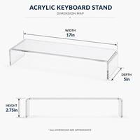 Support de clavier incliné en acrylique solide personnalisé, imprimé UV, pour configuration ergonomique de bureau et de jeu DIY