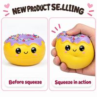 Jouet Squishy Donut à Remontée Lente, Taille Deux Mains, Anti-Stress, Jouet Sensoriel à Presser pour Enfants de 3 Ans et Plus et Adultes