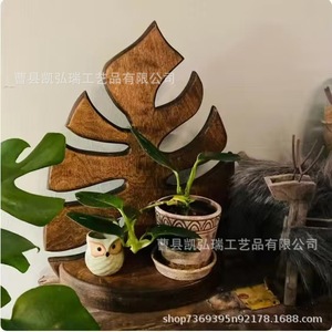 Nouvelle décoration murale créative transfrontalière en bois texturé pour plantes en pot, à suspendre, pour intérieur et extérieur - Product Image 2