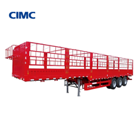 CIMC 60 tonnes en acier 3 essieux Transport Semi remorque animaux bétail bovins moutons poulet Cargo camion paroi latérale clôture Semi remorque