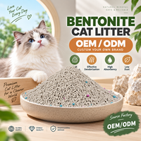 Litière pour chat en bentonite de sodium écologique de qualité supérieure, en forme de boule, sans poussière, hautement absorbante, à agglomération rapide, contrôle des odeurs, 8 kg, OEM ODM