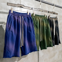 Short singe dégradé lavé Capris de marque de mode de rue rétro pour hommes