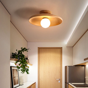 Lampadario in Legno Massello di Noce, Illuminazione LED Semplice per Guardaroba, Ingresso, Corridoio, <span class=keywords><strong>Balcone</strong></span>, Lampada per Corridoio d'Hotel - Product Image 2