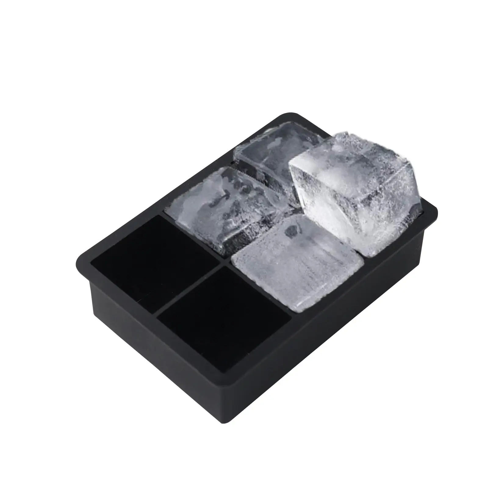 La migliore vendita della cina cubo vassoio con coperchio in Silicone cubetto di ghiaccio stampi stampi 6 cavità Silicone cubetto vassoio con coperchio