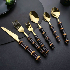 Juego <span class=keywords><strong>de</strong></span> Cubiertos Estilo Occidental con Mango <span class=keywords><strong>de</strong></span> Bambú, Cuchillo, Tenedor y Cuchara <span class=keywords><strong>de</strong></span> Acero Inoxidable, Cuchara para Café/<span class=keywords><strong>Postre</strong></span>/Helado - Product Image 4