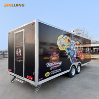 Remorque alimentaire mobile JINLIJING personnalisée de 19 pieds pour la vente de pizzas et de glaces, avec cuisine complète, restaurant mobile