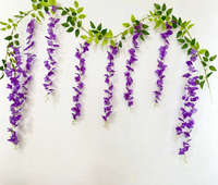Guirlande artificielle de glycine et de fleurs de lotus, haute simulation, pour décoration murale, plafond, mariage, verdure artificielle
