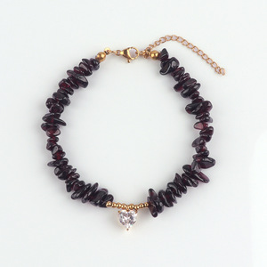 Bohemian Đầy Màu Sắc Không Thường Xuyên Tự Nhiên Đá Sỏi Vòng Đeo Tay Handmade Đính Cườm Thép Không Gỉ Chuỗi Pha Lê Vòng Đeo Tay Trái Tim - Product Image 6