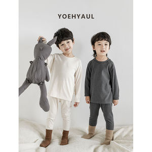 Haute qualité solide à manches longues garçons pyjamas Homewear vêtements de nuit ensemble enfants solide petit enfant vêtements de nuit pyjamas pour garçons - Product Image 2
