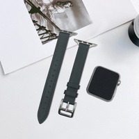 CHARM Bracelet en cuir véritable élégant et minimaliste en stock pour femmes, amincissant pour les bracelets de montre - iWatch 7/SE