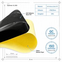 Rouleau maître de 1020 mm de film adhésif noir PET haute adhérence pour ombrage