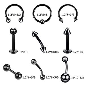 Lotus ASTM F136 G23 Titane Micro-insert Zircon 16G 18G 20G Anneau de nez Labret Horseshoe Barbell Plaqué or 14 carats Bijoux de piercing - Product Image 3