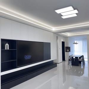 <span class=keywords><strong>Meuble</strong></span> mural <span class=keywords><strong>TV</strong></span> en bois laqué sur mesure, style minimaliste moderne <span class=keywords><strong>et</strong></span> luxueux, pour salon de villa - Product Image 2