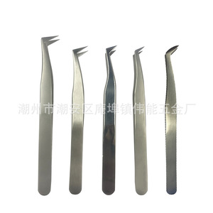 Pinzas de precisión de acero inoxidable para extensiones de pestañas, pinzas tipo pico de águila doradas, de colores 6a-sa - Product Image 4