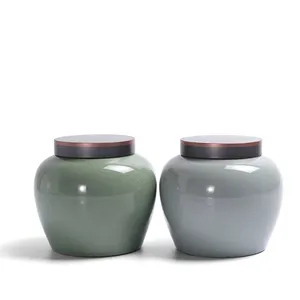 Msh 800ml nhôm nắp hiện đại tùy chỉnh gốm kín Tea Jar