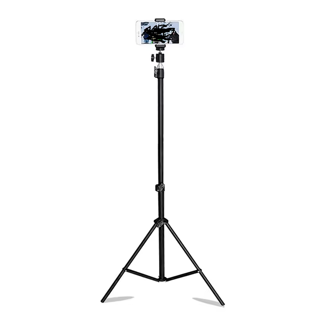 New Arrival Adjustable 67cm to 210cm Iron Stand With Phone Holder for Camera Tripod Stand for Live Streaming