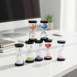 Minuteur en verre écologique fait main moderne (<span class=keywords><strong>1</strong></span>/3/5/10/15/30/60 minutes) Léger, portable, durable, cadeau promotionnel - Product Image 1