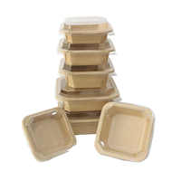 Barquette alimentaire jetable en papier écologique avec couvercle pour la restauration à emporter, idéale pour les burgers, poulet frit, frites et sushis (vente en gros)