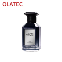 OLATEC - Botella de Perfume Octogonal de Vidrio Azul Degradado de 30, 50 y 100 ml, Tapa a Presión, Opción de Logotipo Personalizado, Envase de Fragancia de Lujo