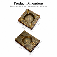 Cendrier à quatre supports pour cigares en alliage, base en bois de Merbau massif, finement poli, style européen, pour bureau, bar, table, haut de gamme, durable, cadeau