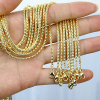 Plaqué or 18 carats 2mm chaîne serpent collier collier accessoires chaîne torsadée pour la fabrication de bijoux