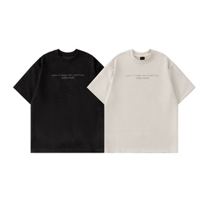 T-shirt Homme Printemps-Été Nouvelle Collection Street Retro Marque 100% Coton Broderie Imprimée Respirant Manches Courtes Coupe Classique - Product Image 1
