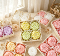 Velas Aromáticas con Forma de Rosa, Múltiples Tipos Florales, Más de 10 Horas de Duración, Cera de Soja, Regalo para el Día de San Valentín, Decoración del Hogar, Larga Duración