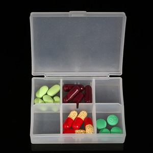 Transparent Pill Storage Box Six Grids Covered Compartments Portable Medicine Organizer Case For Travel Personal Use - Product Image 3