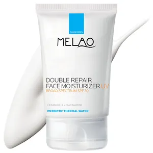 Melao Double Repair Face Moisturizer Daily Face Cream With Ceramide And Niacinamide For All Skin Types Oil Free Fragrance Free