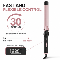 Fer à boucler électrique portable à chauffage rapide PTC, corps en aluminium, écran LCD, température multi-niveaux, usage domestique, directement de l'usine