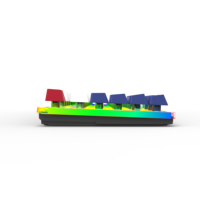 Clavier mécanique personnalisé, filaire, USB, avec rétroéclairage LED RGB, silencieux, pleine taille, programmable, en métal, ultra fin