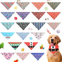 Bandana de Noël pour animaux de compagnie, foulard triangulaire pour chien et chat, en polyester imprimé, résistant aux taches, pour toutes les saisons, vente en gros