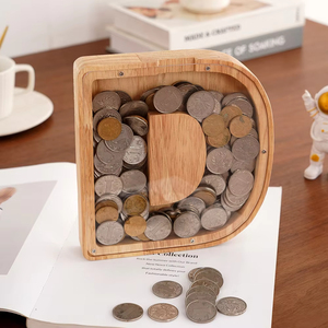 26-letterig houten alfabet spaarvarken munt spaarbus bureau ornament huisdecoratie voor kinderen - Product Image 3