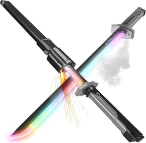 Espada de Juguete LED de Neón con Sonido y Niebla, Recargable por Tipo-C, Cuchilla Ninja Brillante para Niños y Adultos, Juguetes para Cosplay - Product Image 1