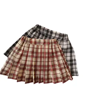 Fabricant de mode enfants filles taille haute Plaid Cosplay jupe filles uniformes école plissée Mini jupe courte