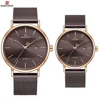 Naviforce युगल watch3008 प्रेमी की घड़ियाँ पुरुषों और महिलाओं के आकस्मिक क्वार्ट्ज घड़ी निविड़ अंधकार घड़ी के लिए उपहार 2021