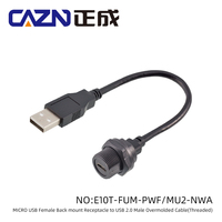 Micro USB macho hembra TIPO ROSCADO conector impermeable IP67 Micro USB Cable enchufe hembra