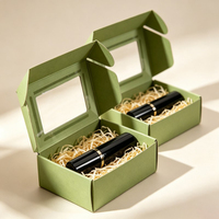 Boîte d'emballage personnalisable recyclable avec fenêtre pour cosmétiques, huiles essentielles, crème pour les yeux, fond de teint liquide, rouge à lèvres, carton