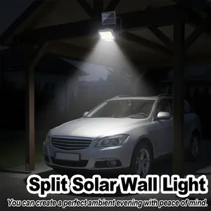 <span class=keywords><strong>Lampe</strong></span> murale séparée à <span class=keywords><strong>LED</strong></span> avec détecteur de mouvement <span class=keywords><strong>solaire</strong></span>, éclairage d'urgence, jardin, extérieur, étanche, rue, garage, patio, avec télécommande - Product Image 2