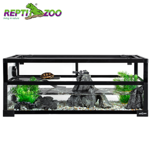 Terrarium écologique pour reptiles REPTIZOO avec logo personnalisé, 50 gallons, en métal et verre, gain <span class=keywords><strong>de</strong></span> place, réservoir écologique pour tortues eau-<span class=keywords><strong>terre</strong></span> - Product Image 1