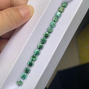 आठ तीर आठ तीर दौर में कटौती 1CT ग्रीन Moissanite हीरे ज्वेल्स असमान रंग ढीला नंगे पत्थर के साथ सेट - Product Image 3