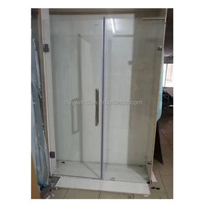 Vues panoramiques populaires modernes Portes de douche en aluminium Porte battante coulissante pour salle de bain Toilette - Product Image 3